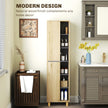 Tall slim wood-effect bathroom cabinet – image 5