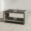 PE rattan coffee table with shelf grey – image 3