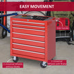 7-Drawer Lockable Rolling Tool Cabinet – Red – image 6 of 9