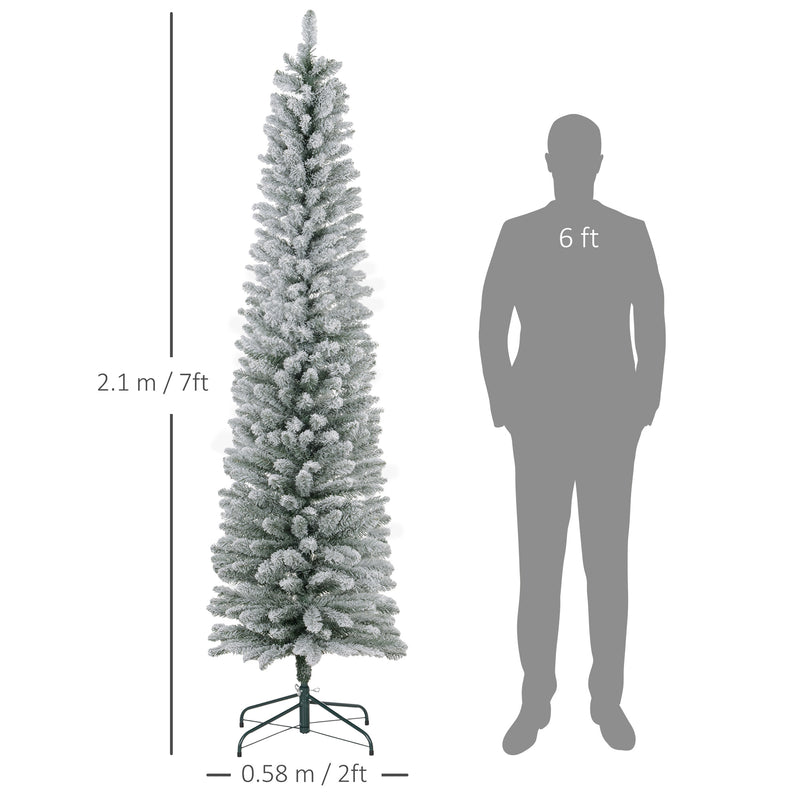 7ft snowy pencil Christmas tree – image 3