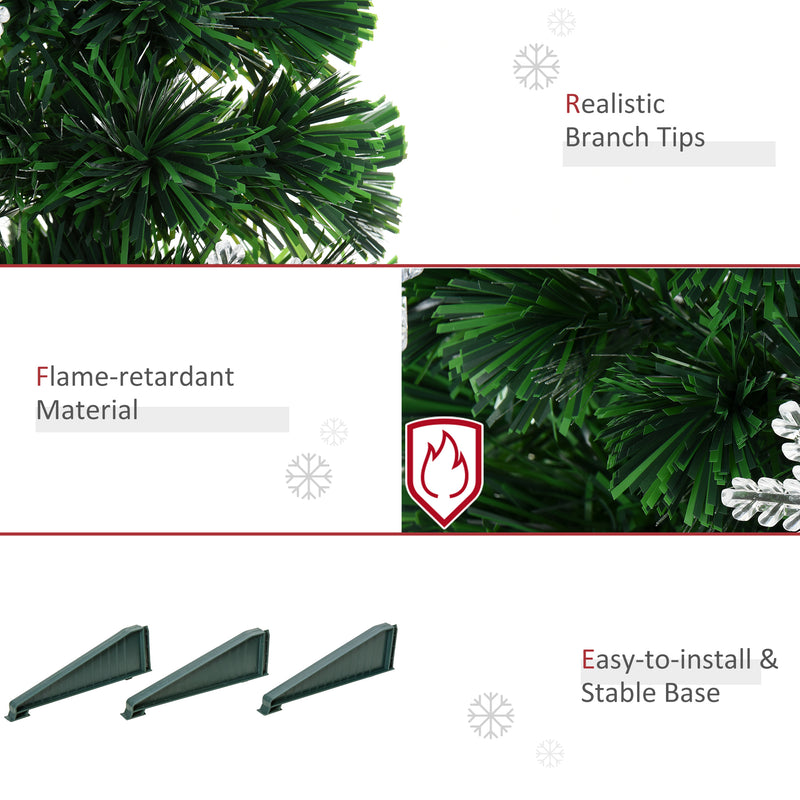 3ft fibre optic Christmas tree with LED snowflakes – image 5