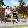 Outsunny 2-Seater Wooden Garden Bench Outdoor Patio Loveseat for Porch, Grey – view 2