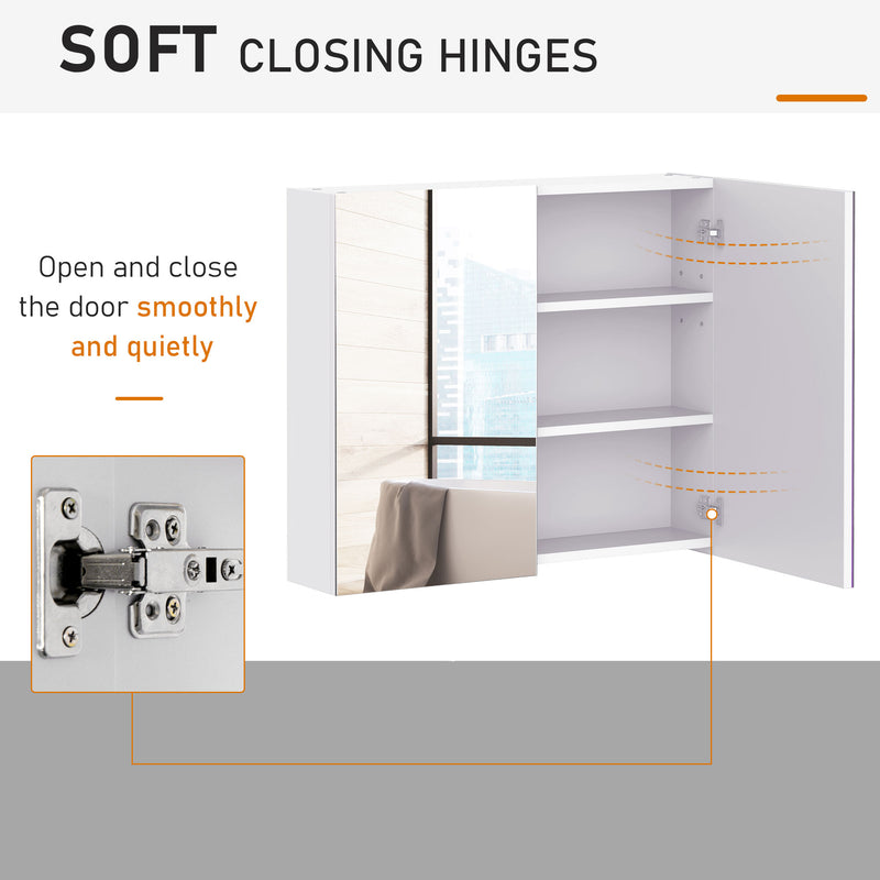 White double door mirror cabinet – image 5