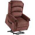 Power Lift Recliner with Vibration Massage and Heat, Lift Chair for Tall with Wood Grip, Pocket Spring, Brown