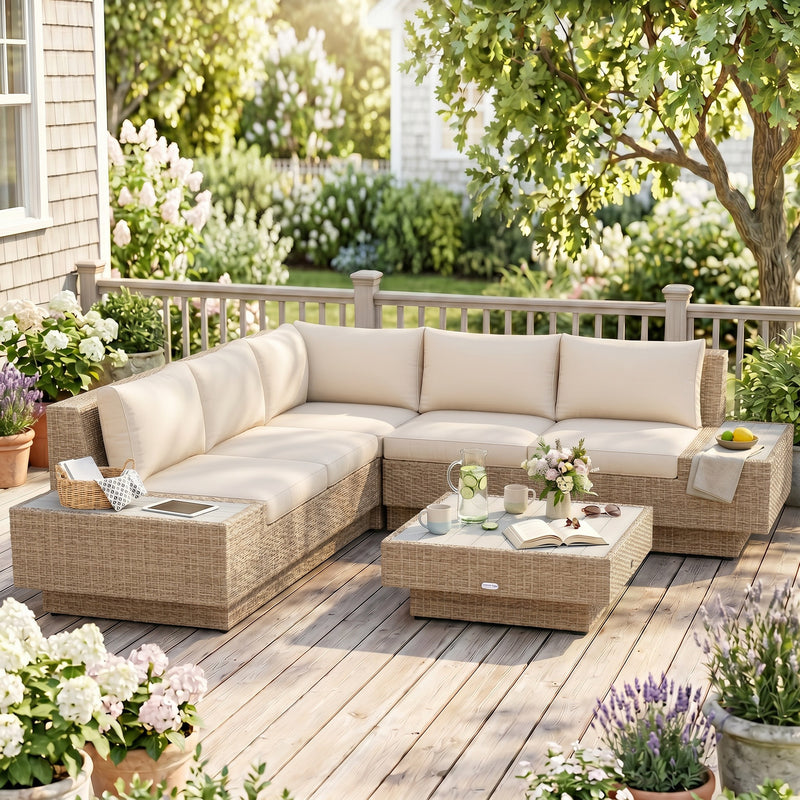4-piece rattan corner sofa set – image 8