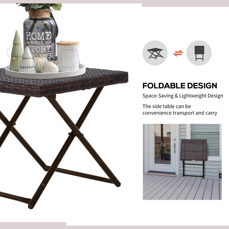 Folding rattan side table – image 6