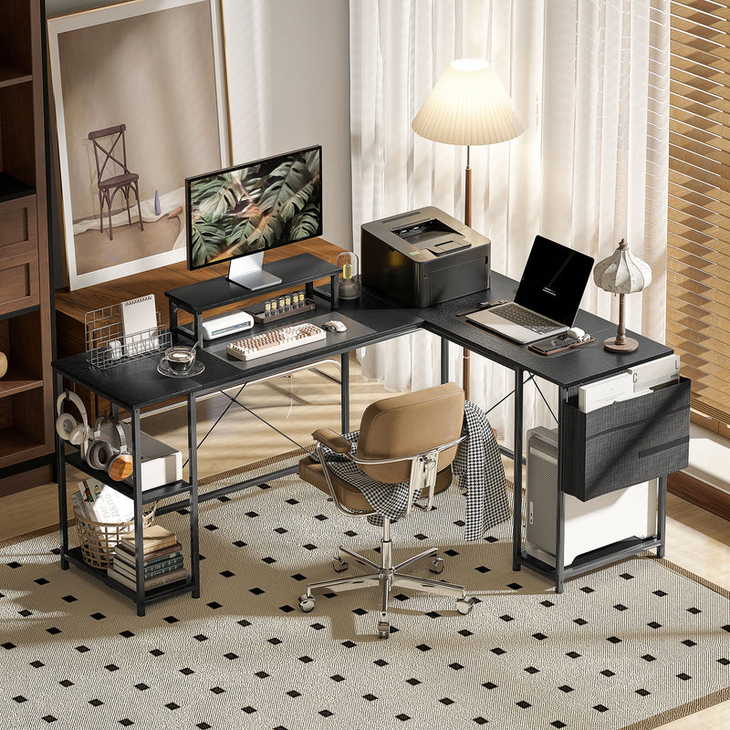 Reversible L-shaped desk – black – image 2