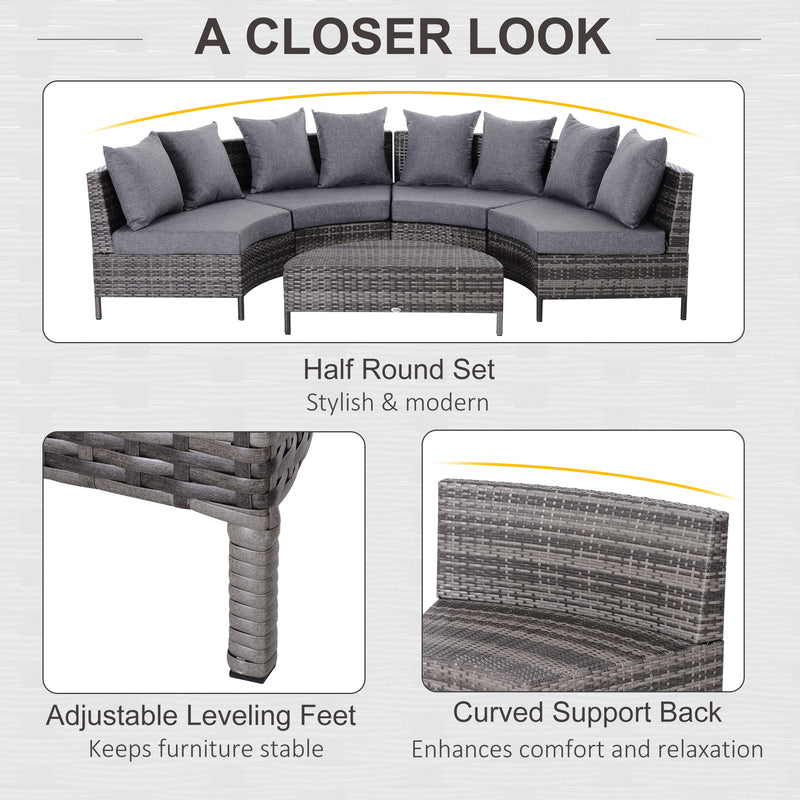 Half-round rattan sofa set – image 6