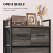 HOMCOM Rustic Chest of Four Fabric Drawers - Grey Wood Effect – view 5