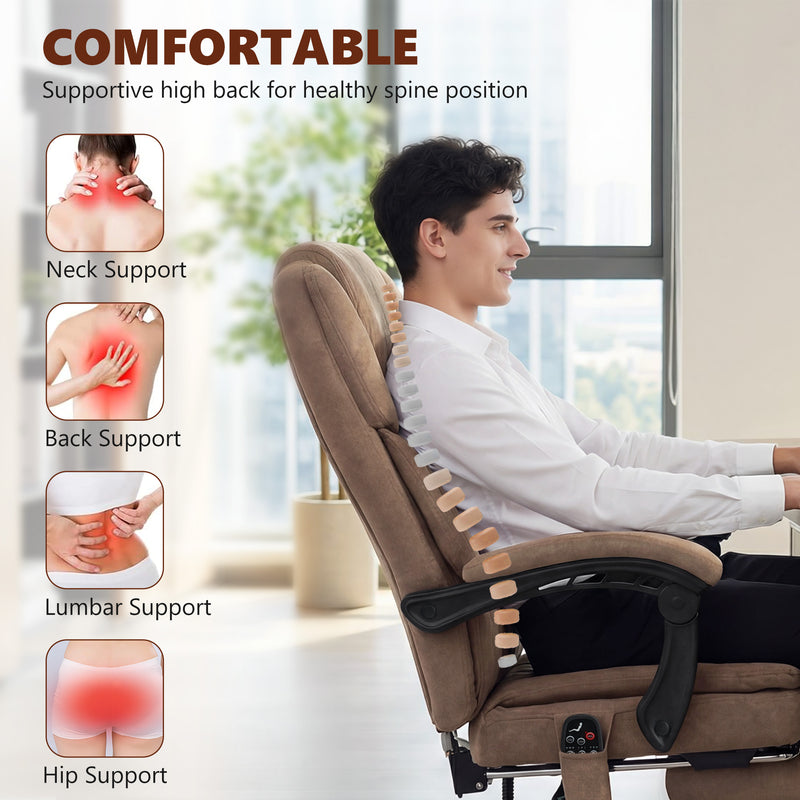 HOMCOM Office Chair with 6-Point Vibration Massage and Heat, Executive Computer Desk Chair with High Back, Reclining – view 5