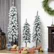 Set of 3 flocked pencil Christmas trees – image 8