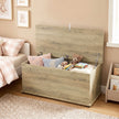 HOMCOM Large 114L Storage Chest Grey Wood Bench Trunk with Safety Lid for Bedroom Hallway and Living Room 100 x 40 x – view 7