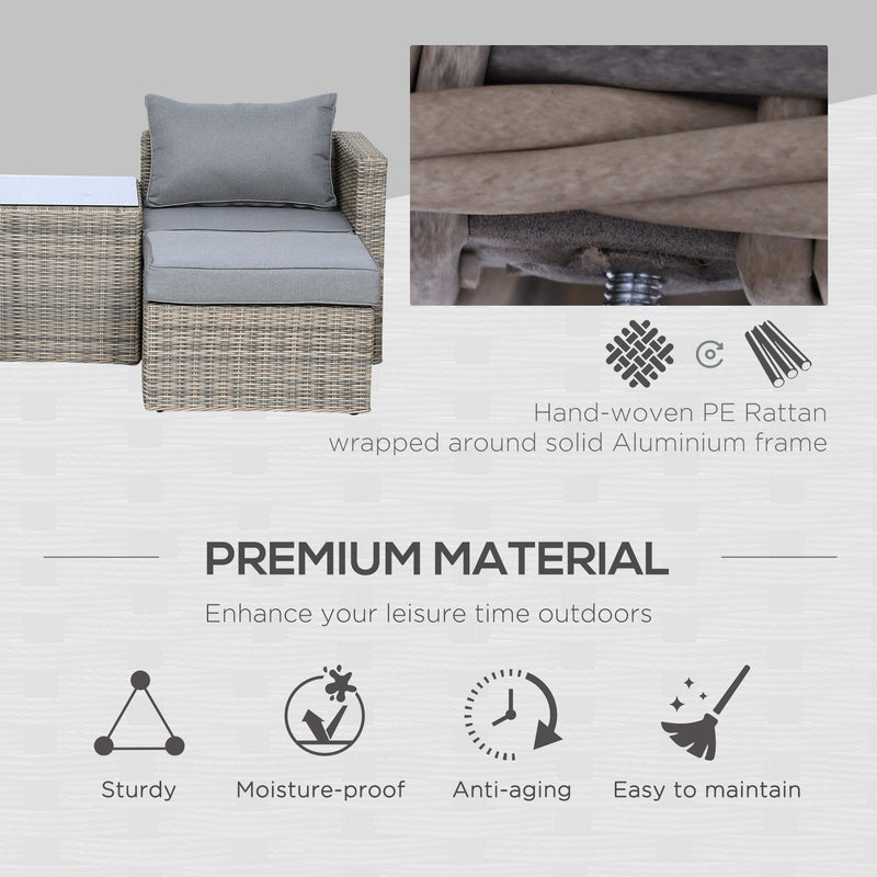 5-piece mixed brown rattan lounge set – image 7