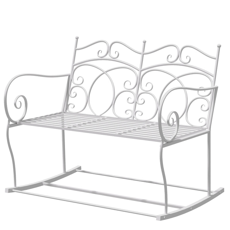 White rocking garden bench – image 10