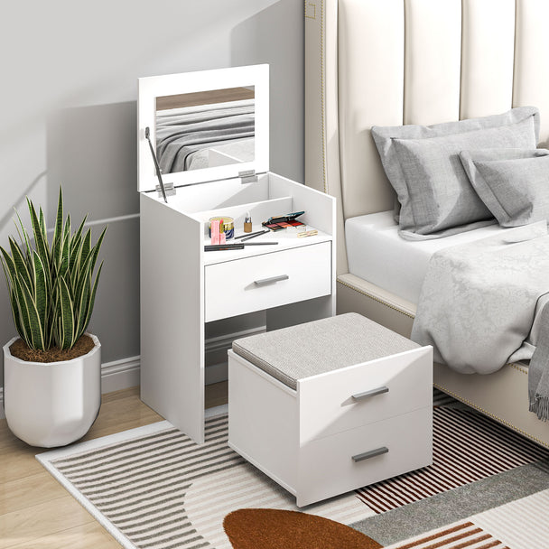 Compact dressing table with stool – image 2