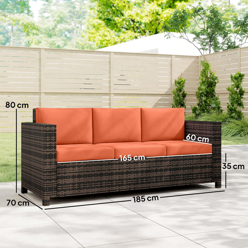 3-seater rattan garden sofa – image 3