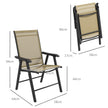 Outsunny Set of Four Folding Garden Chairs - Light Brown – view 3
