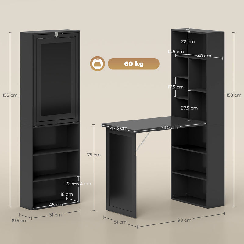 Fold-out desk with chalkboard – black – image 9