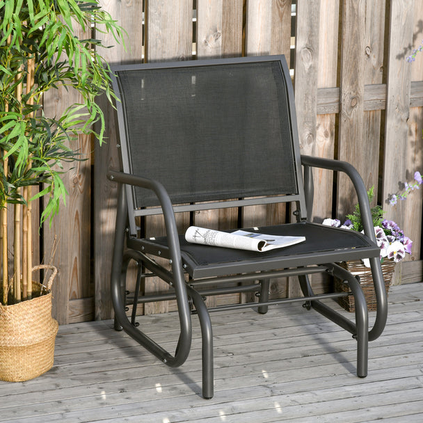 Dark grey garden glider chair – image 2