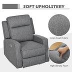 HOMCOM 150Â° Electric Reclining Chair, with USB port and Footrest - Charcoal Grey