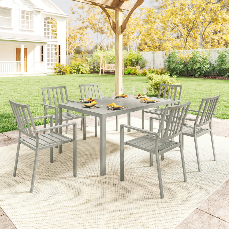 7-piece steel dining set – image 8