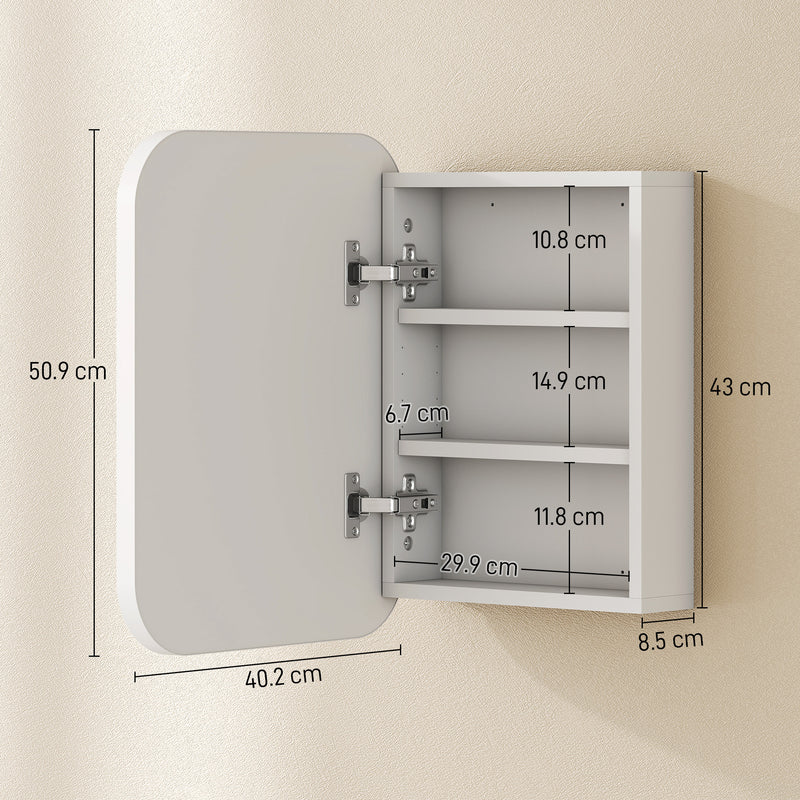 White mirrored bathroom wall cabinet – image 3