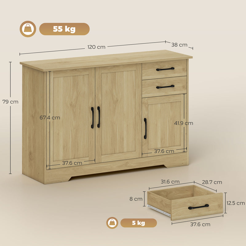 120 cm sideboard with 2 drawers – image 3