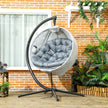 Leaf-pattern hanging egg chair – image 10