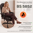 HOMCOM Executive Home Office Chair Reclining Function Footrest Computer Desk Chair High Back, Brown – view 9