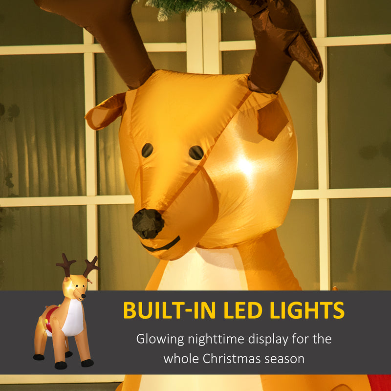 LED lighting on the 6ft reindeer Christmas inflatable
