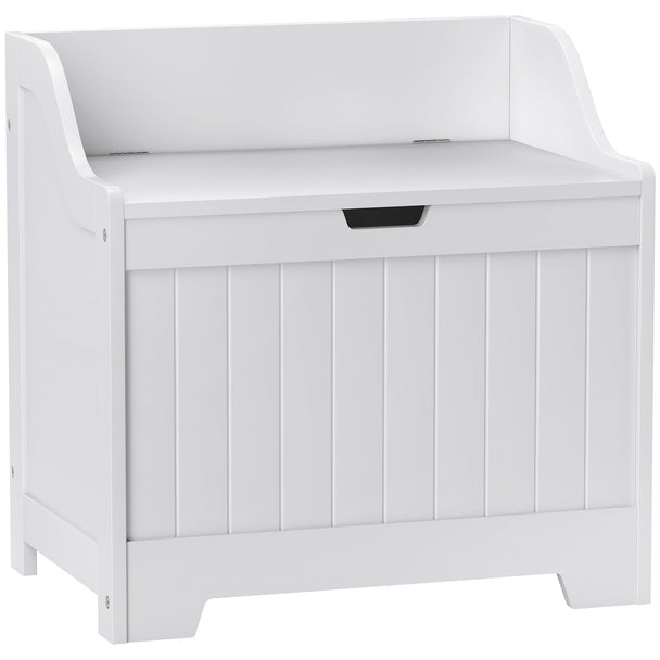 White 61-litre storage chest with safety hinge and cut-out handle