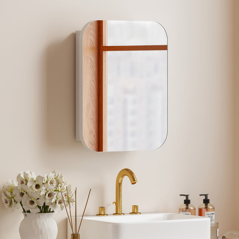 White mirrored bathroom wall cabinet – image 10