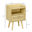 Rattan bedside tables with pine legs – image 3