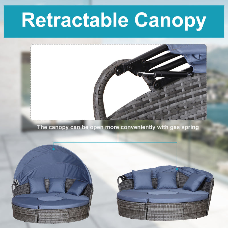Round rattan daybed with canopy – image 8