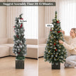Set of 2 pre-lit snowy pencil trees – image 7
