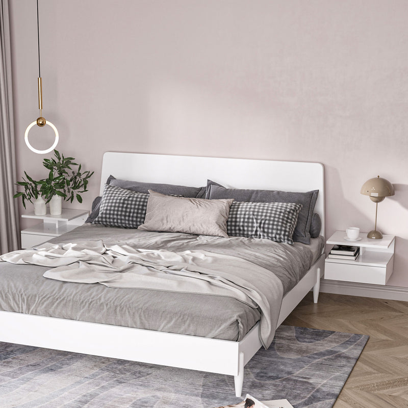 Floating gloss white bedside tables – image 10