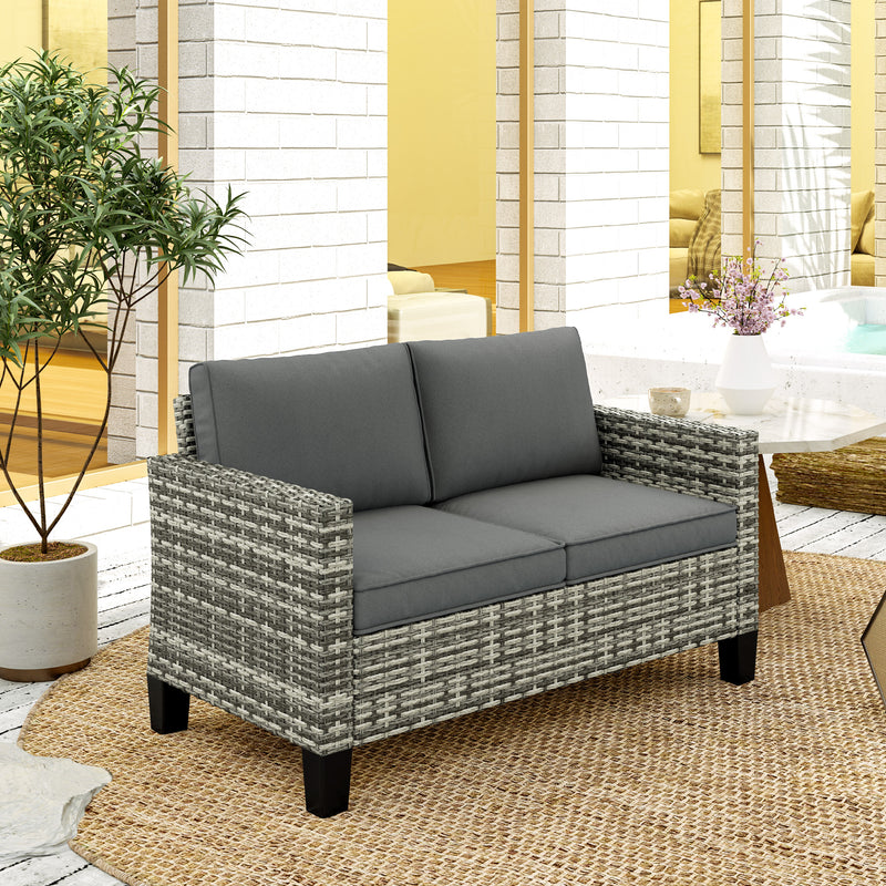 2-seater rattan garden sofa – image 8