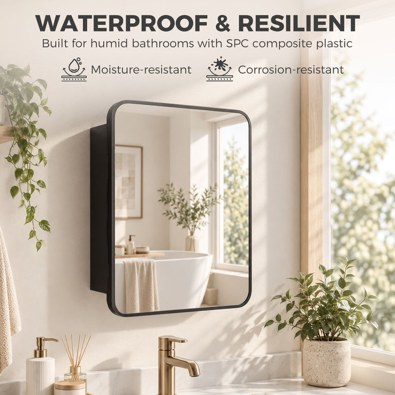 Black compact mirror cabinet – image 5