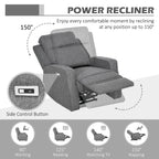 HOMCOM 150Â° Electric Reclining Chair, with USB port and Footrest - Charcoal Grey
