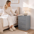 HOMCOM Three-Drawer Simple Bedside Table - Grey – view 8