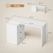 HOMCOM L Shaped Computer Desk with 3 Drawers, 163 x 39 cm Corner Desk, Thick Tabletop, Office Table, White Wood Effect – view 3