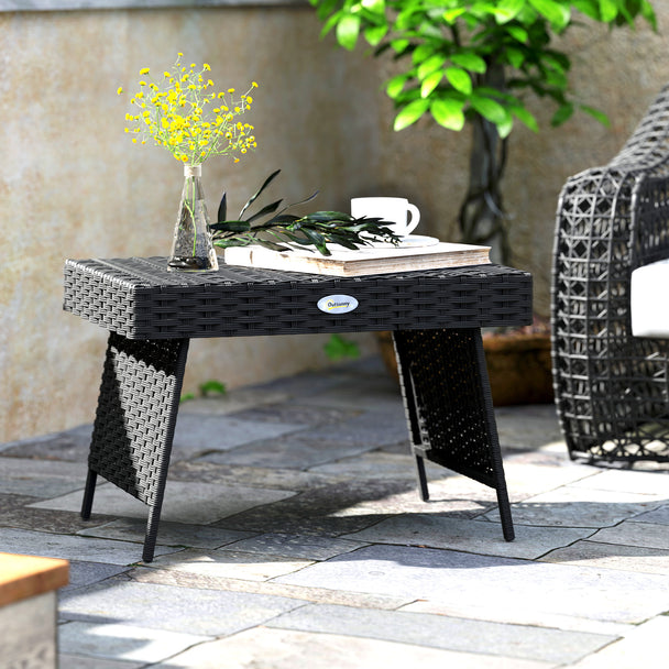 Folding rattan side table – image 2
