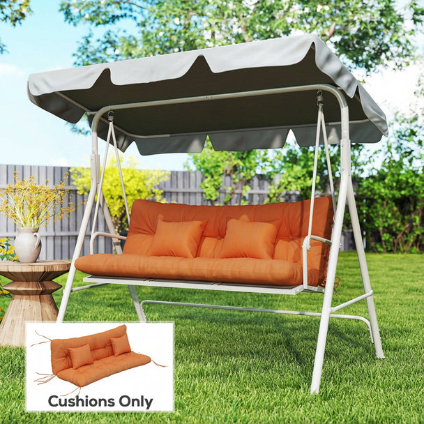 Orange 3-seater cushion set 150 x 50 cm – image 2