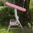 AIYAPLAY Kids Porch Swing, 2-Seater Patio Swing Bench Hammock with Seat Belts, Adjustable Canopy for Garden, Pink – view 10