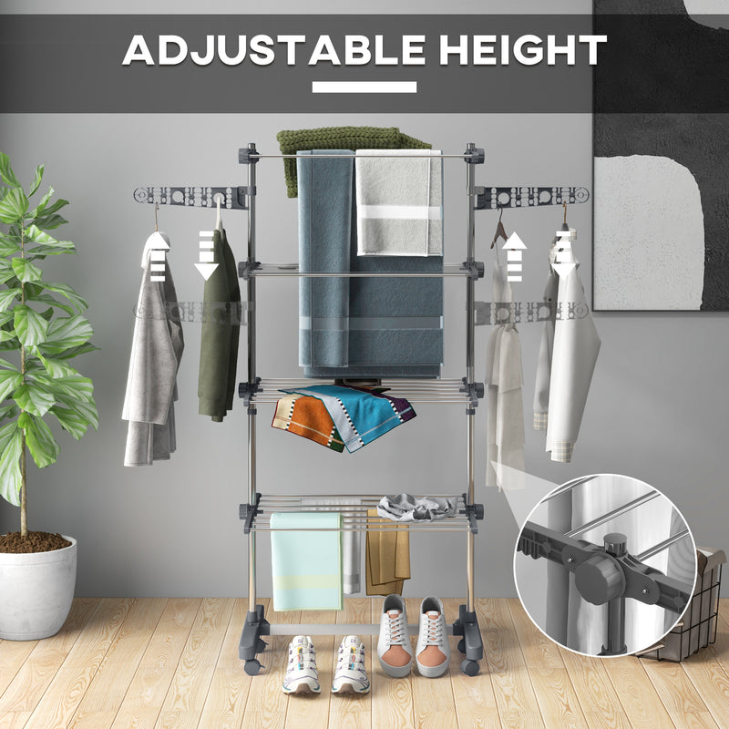 4-tier clothes airer, grey – image 4