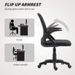 Black mesh office chair with flip-up arms – image 7