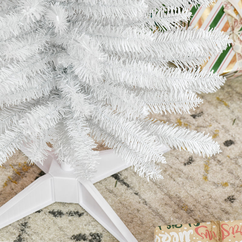 HOMCOM 5ft Unlit Artificial Christmas Tree, Pencil Slim Xmas Tree with Solid Stand and Realistic Branches, White – view 9