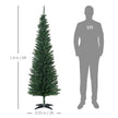 HOMCOM 6ft Unlit Artificial Christmas Tree, Pencil Slim Xmas Tree with Solid Stand and Realistic Branches, Green – view 3