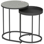 Set of Two Industrial Nesting Tables - Grey