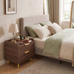 HOMCOM Elegant Two-Drawer Bedside Table - Walnut Brown – view 7